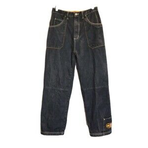 Rare VTG Mecca Denim Jeans Boys Youth Size 18 Y2K Hip Hop Embroidered Leg Pocket
